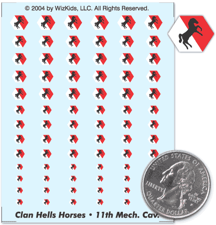 Battletech - Decals - Clan - Hells Horses - 11th Mechanized Cavalry