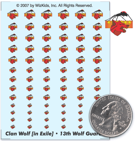 Battletech - Decals - Clan - Clan Wolf (In Exile) - 13th Wolf Guards Cluster