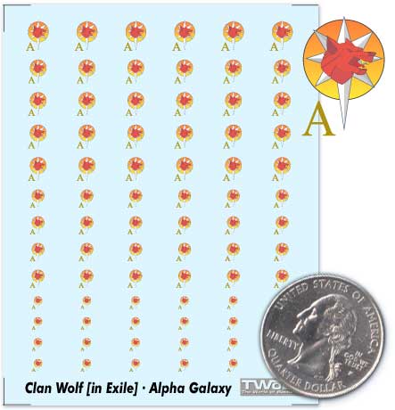 Battletech - Decals - Clan - Clan Wolf (In Exile) - Alpha Galaxy