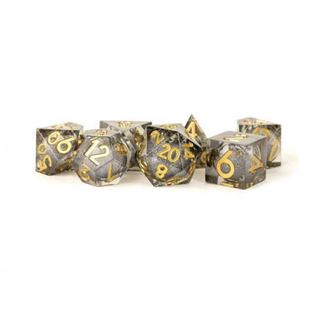 Fanroll: MDG 16mm Polyhedral Dice Set: Liquid Core Vanishing Oil (WSL)