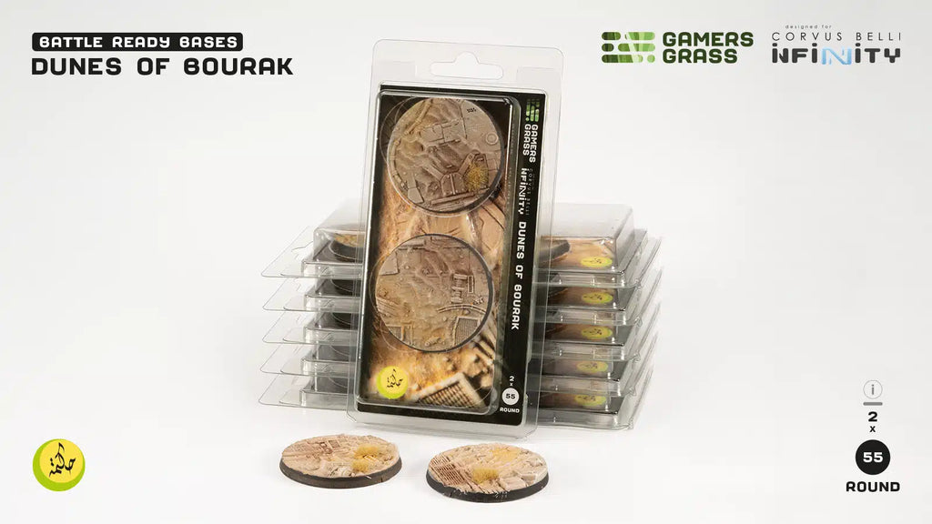 Gamers Grass - GGB-DBR55 - Bases - Dunes of Bourak (Infinity) - Round 55mm (2x)