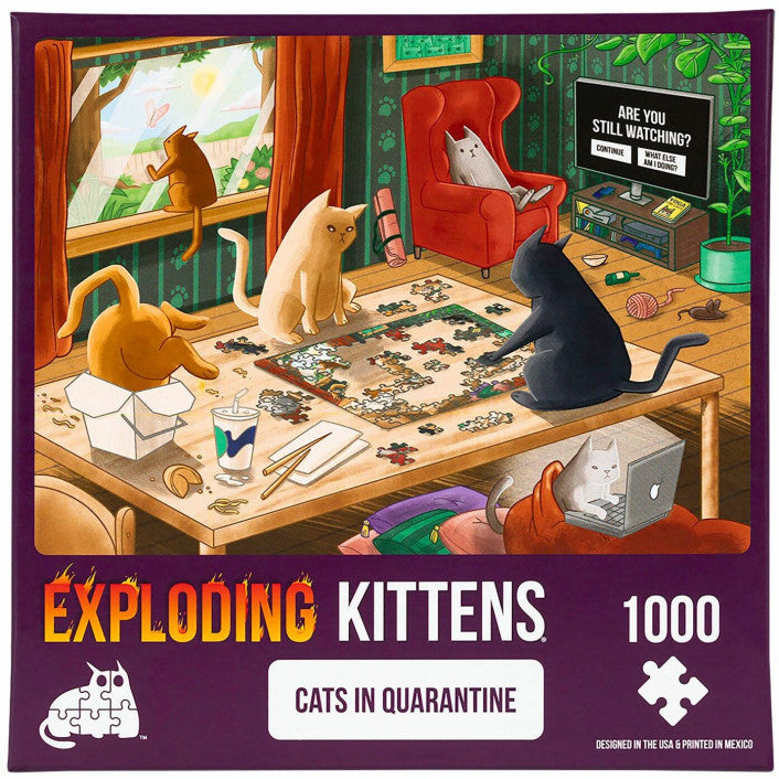 Exploding Kittens Puzzle Cats in Quarantine 1,000 pieces