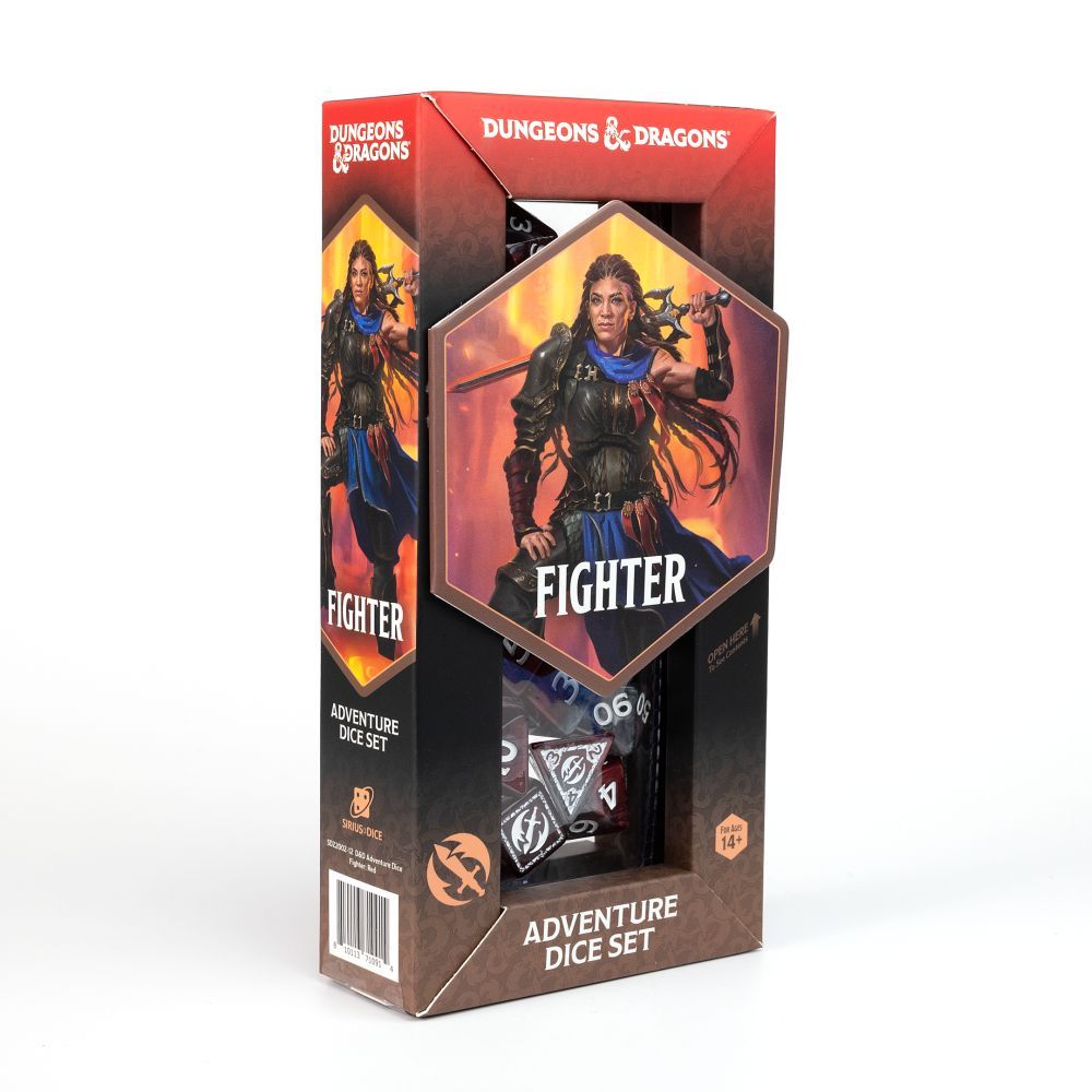 D&D Adventure Dice - Sirius Dice - Fighter - Red