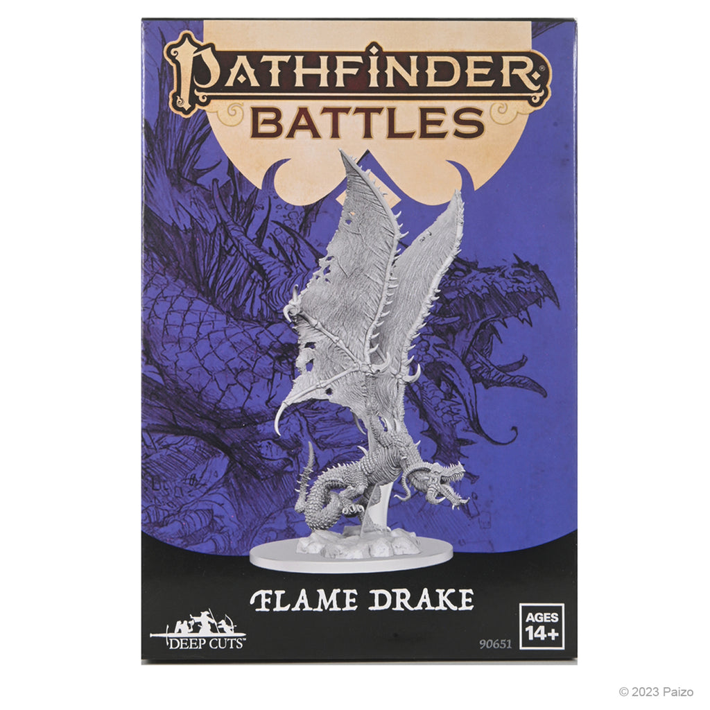 Wizkids Deep Cuts Unpainted Miniatures - Pathfinder Deep Cuts - Flame Drake