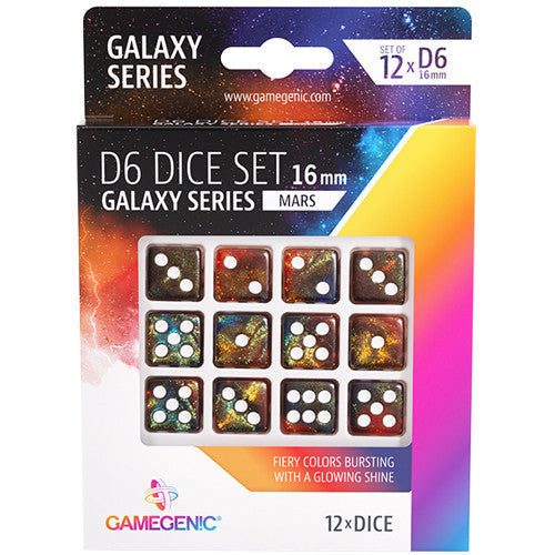 Gamegenic Galaxy Series - Mars - D6 Dice Set 16 mm (12 pcs) - GGS50020ML