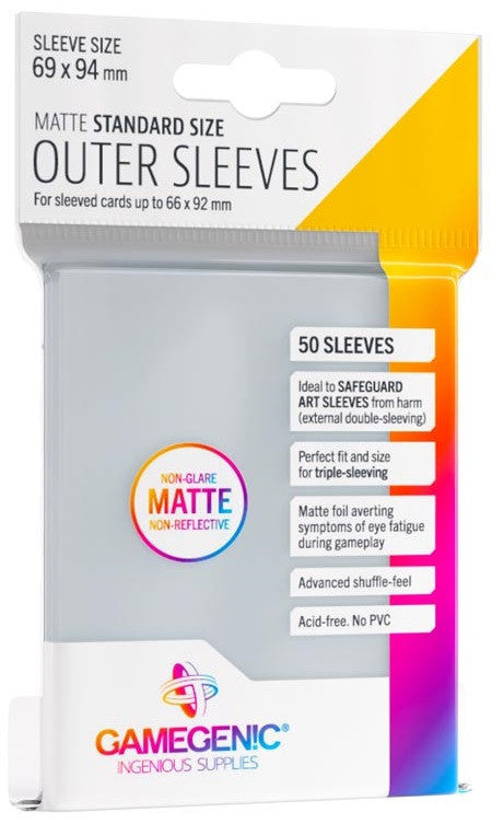 Gamegenic Outer Sleeves Prime Matte Standard Size (50 Sleeves Per Pack) - Sleeve Size 69 x 94 mm