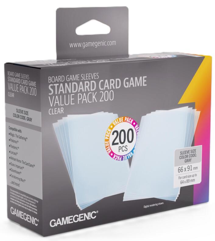 Gamegenic Prime Sleeves - Standard Card Game-Size Value Pack 200 (66mm x 91mm)