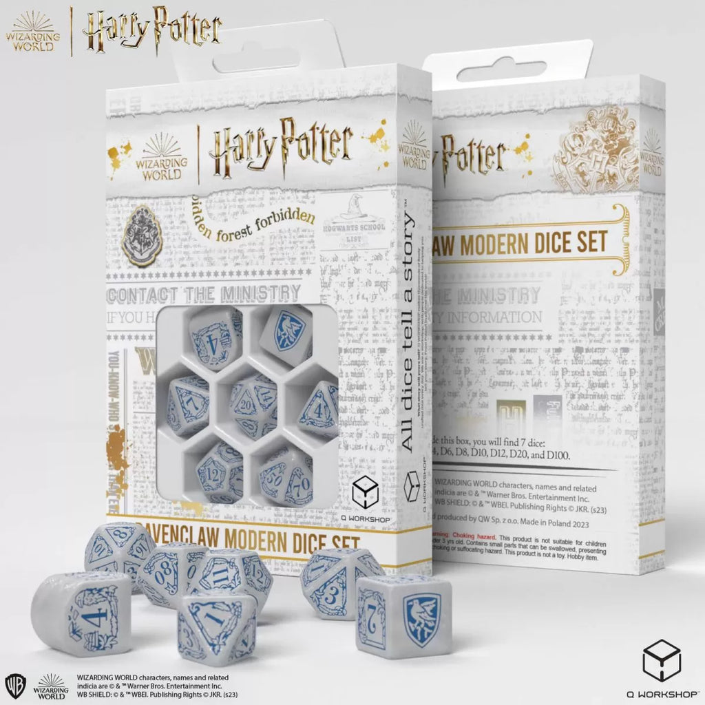 Q Workshop Harry Potter Modern Dice Set - Ravenclaw - White Dice Set 7