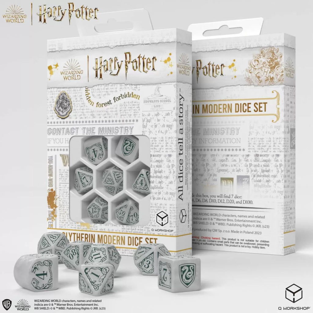 Q Workshop Harry Potter Modern Dice Set - Slytherin - White Dice Set 7