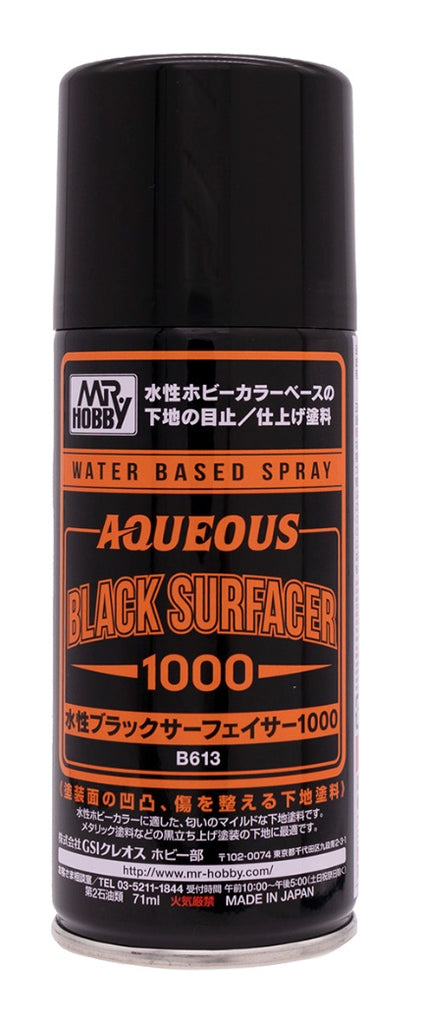 Mr Hobby - B613 - Aqueous Surfacer Black 1000 Spray - 170ml