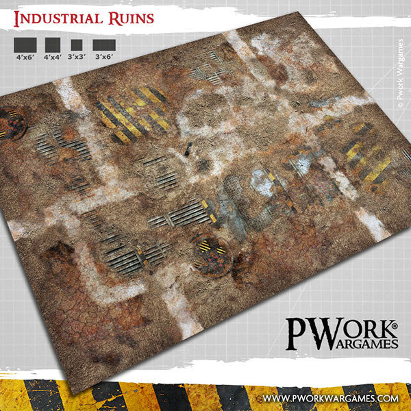 PWork - Industrial Ruins - Wargames Terrain Mat - 22X30"