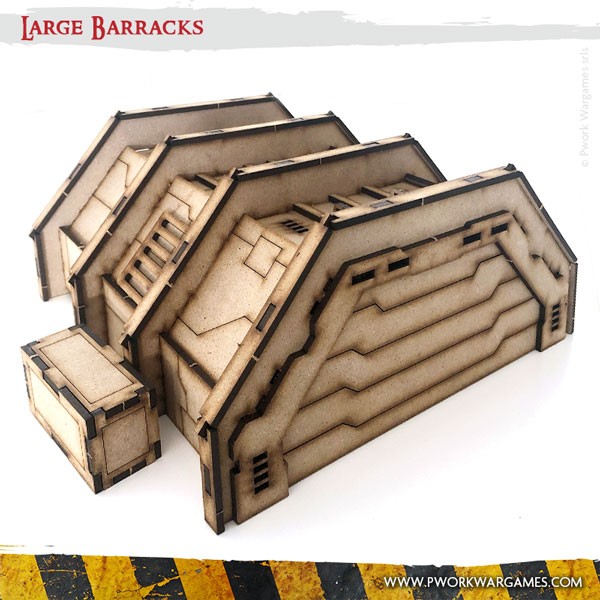 PWork - Large Barracks - MDF Terrain Scenery