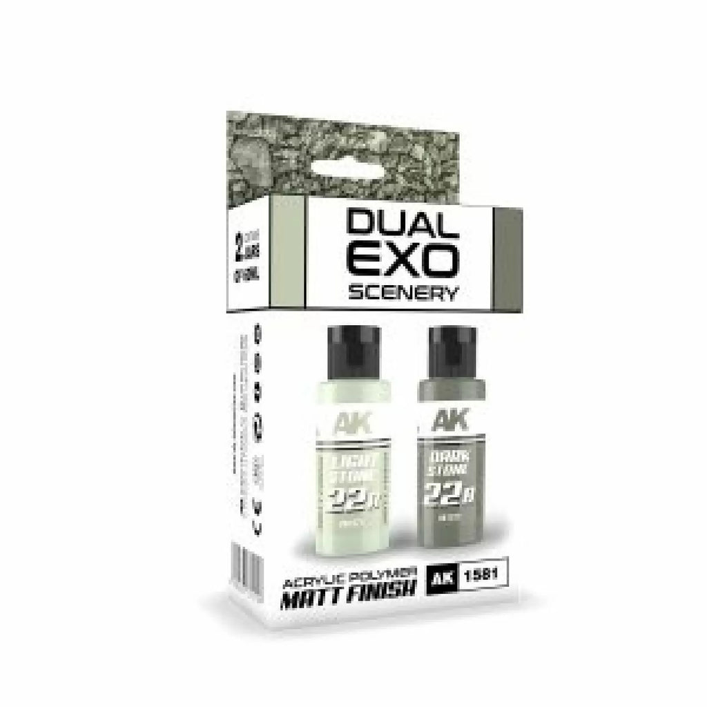 AK Interactive - Light Stone & Dark Stone Dual Exo Set - 2 x 60ML - AK1581