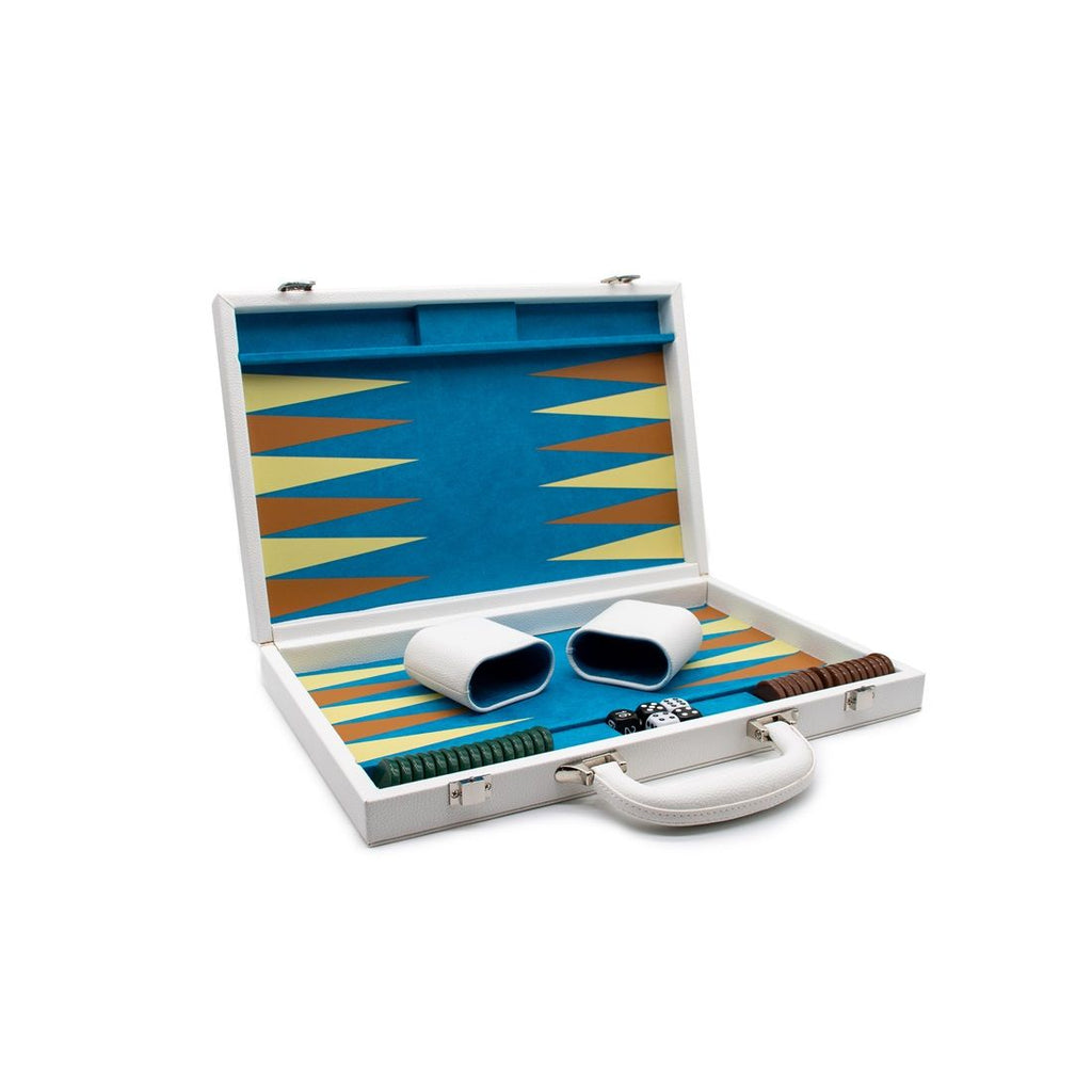 LPG Classics Leather Backgammon Set - White