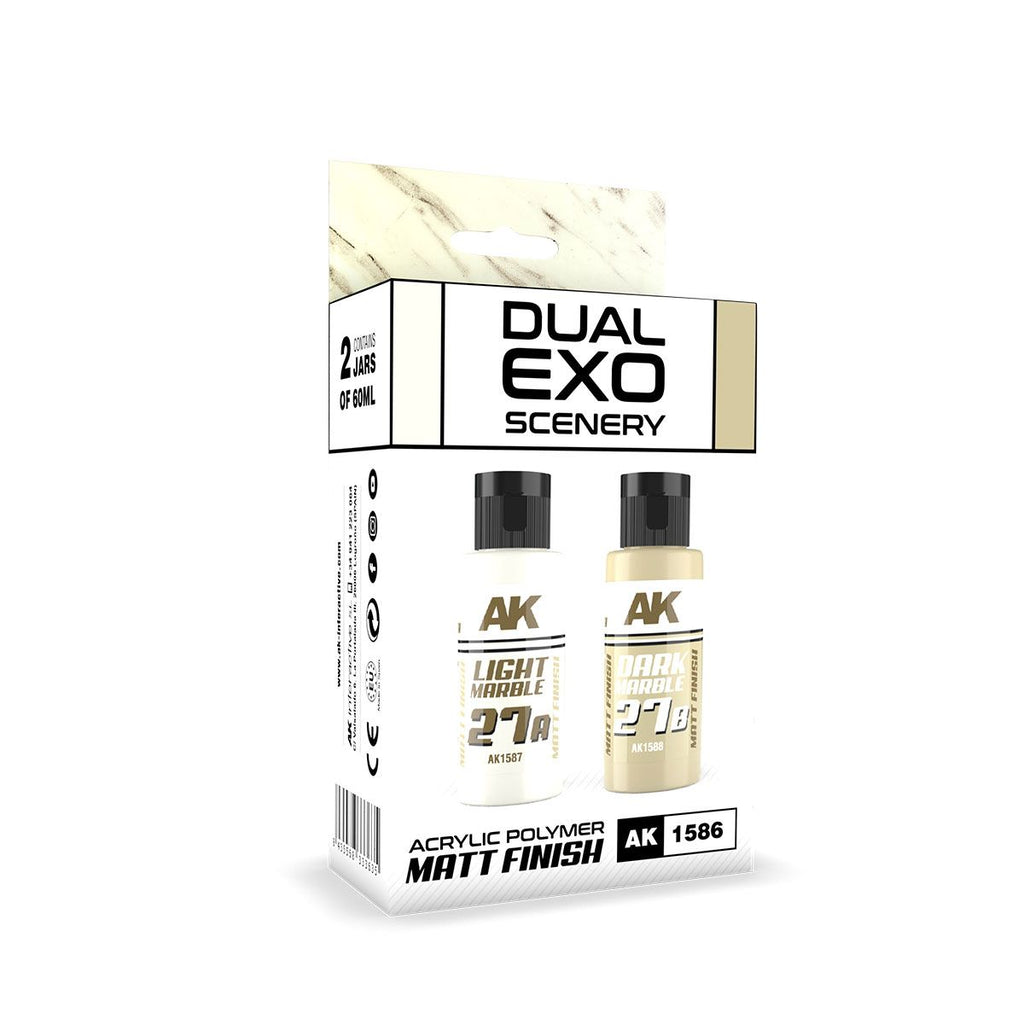 AK Interactive - AK1586 - Light Marble & Dark Marble Dual Exo Set - 2 x 60ml