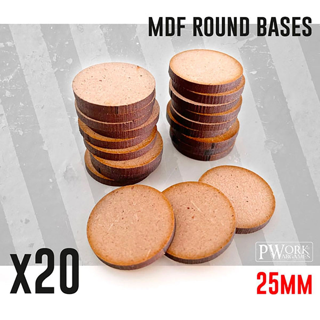 PWork - MDF Round Bases - Ø25mm x20 units