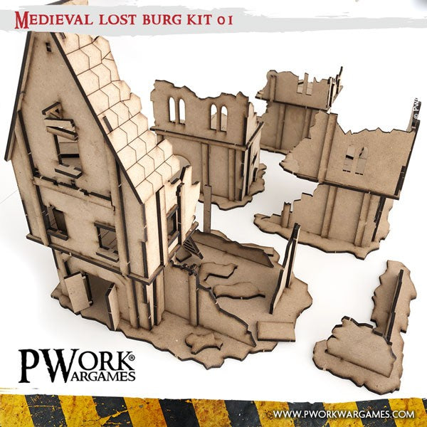 PWork - Medieval Lost Burg 01 - MDF Terrain Scenery