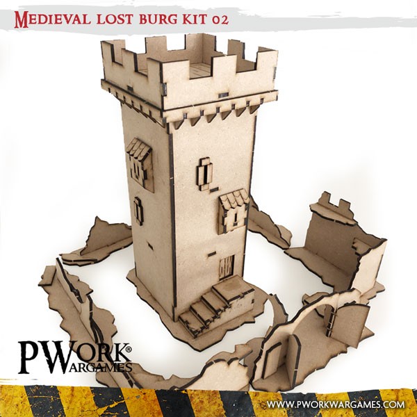 PWork - Medieval Lost Burg 02 - MDF Terrain Scenery