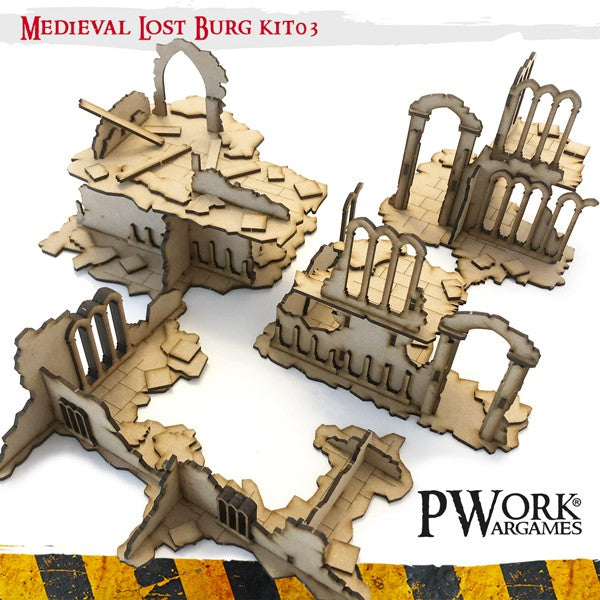 PWork - Medieval Lost Burg 03 - MDF Terrain Scenery