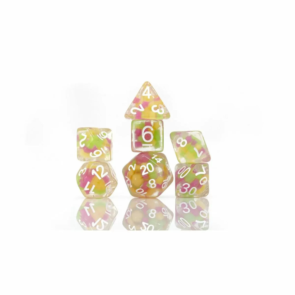 Sirius Dice - Melon Ball Glowworm Dice Set 7