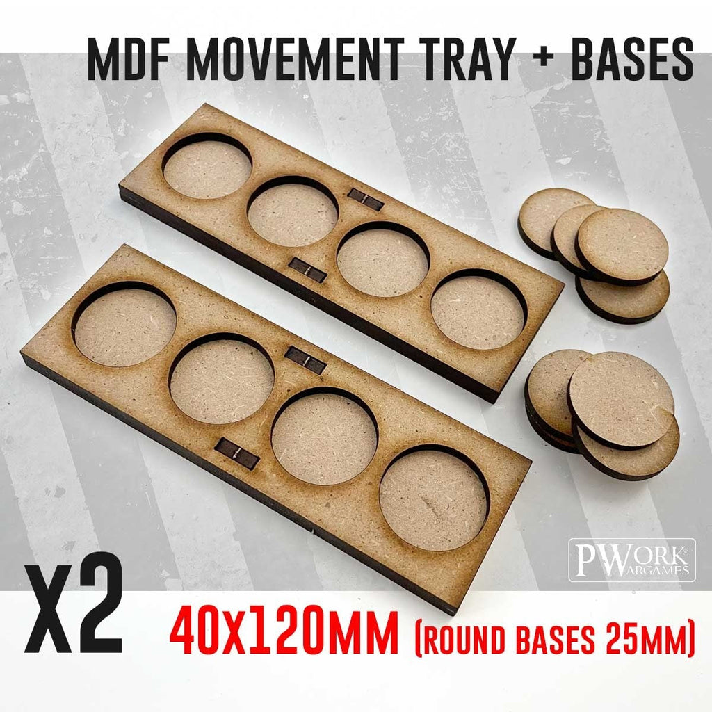 PWork - Movement Tray - 40x120mm x2 Units (model A)