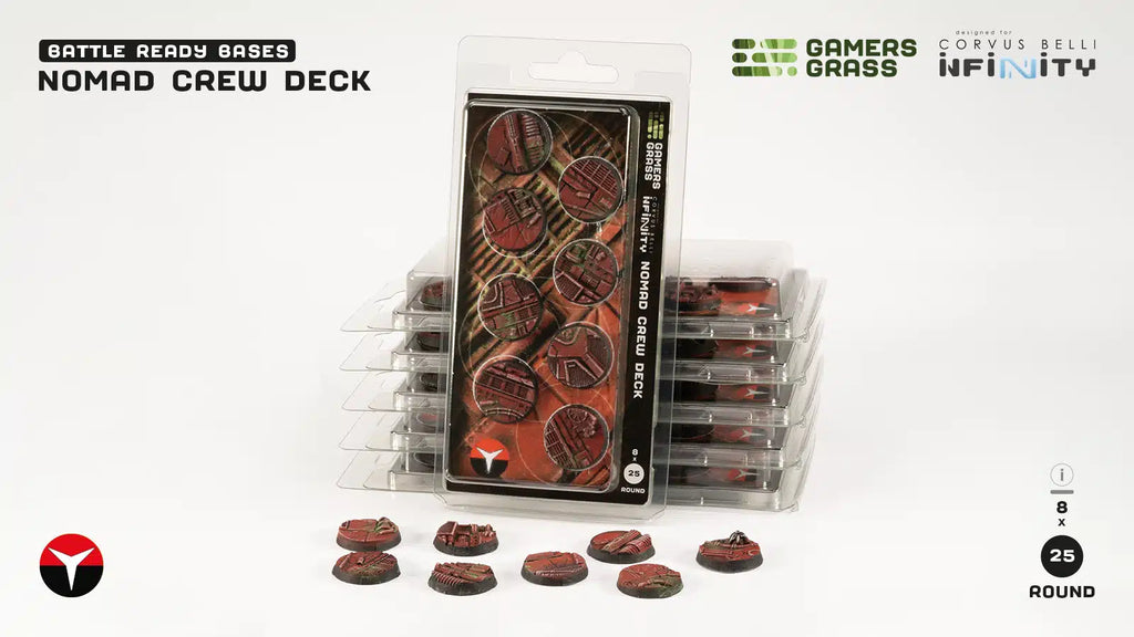 Gamers Grass - GGB-NCDR25 - Bases - Nomad Crew Deck (Infinity) - Round 25mm (x8)