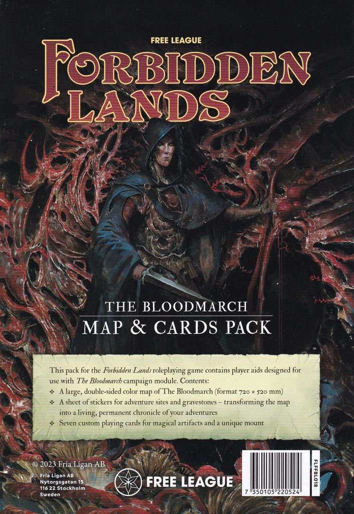 Forbidden Lands RPG - The Bloodmarch Map & Cards Pack