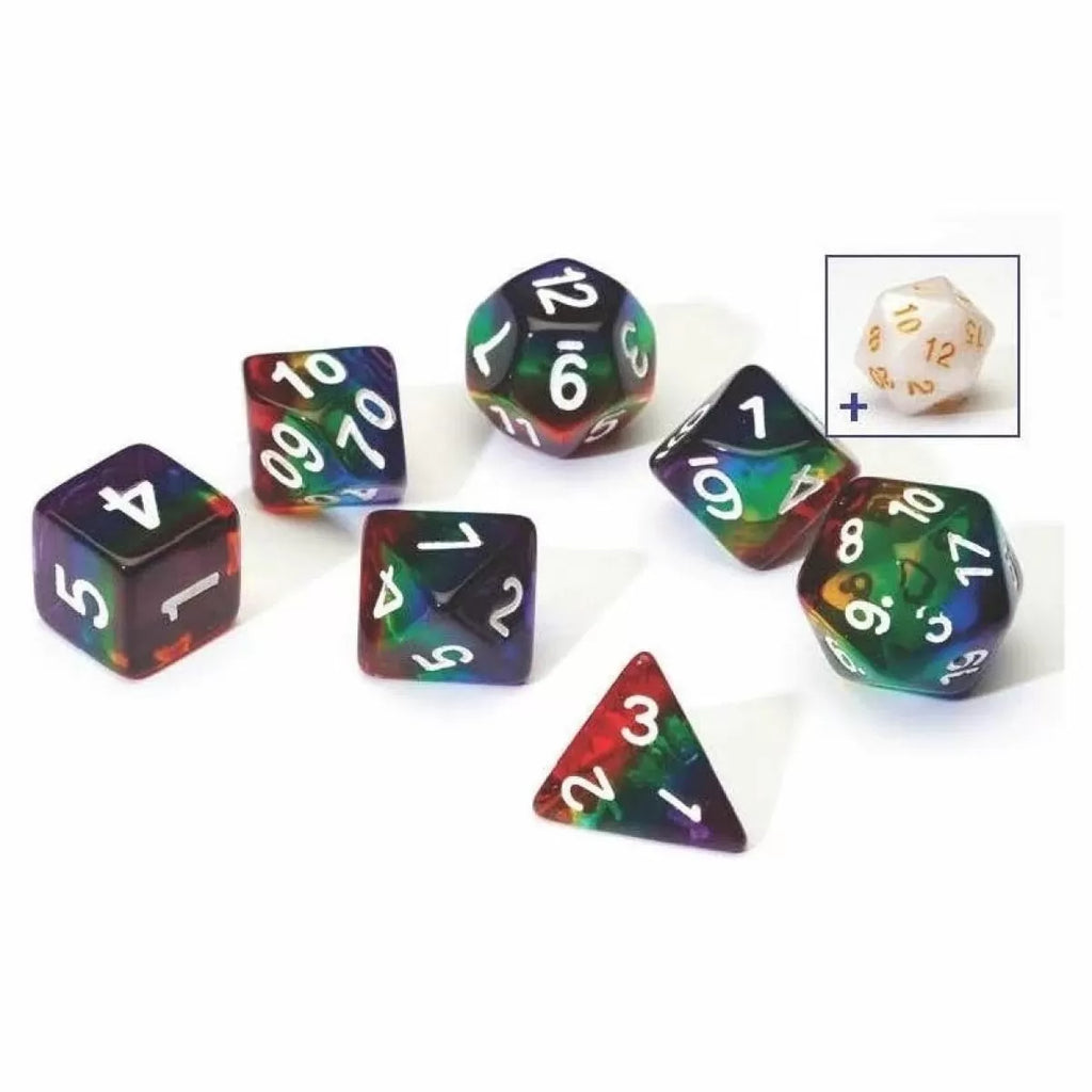 Sirius Dice - Rainbow Transparent Layered Resin Dice Set 7