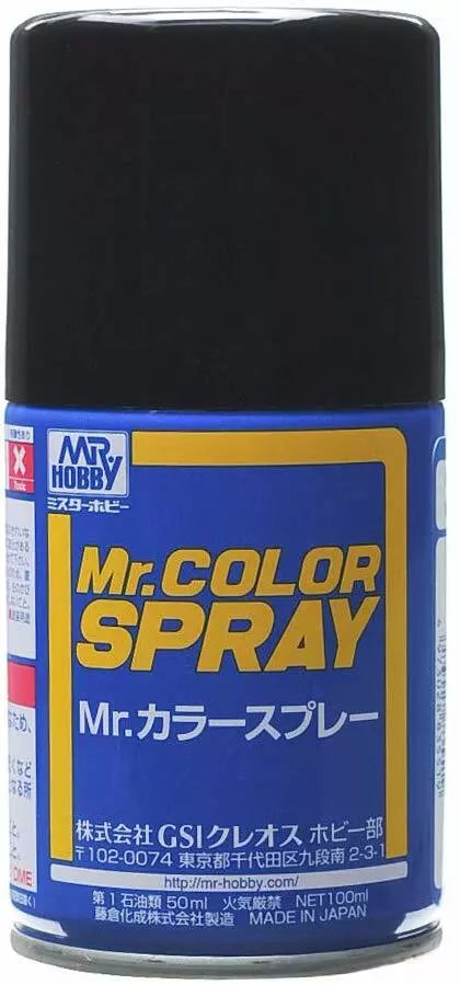 Mr Hobby - S33 - Mr Color Spray Flat Black - 100ml