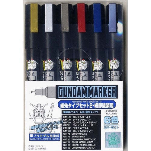 Mr Hobby - GMS126 - Gundam Marker - Fine Edge Set 2 (6 Colours)