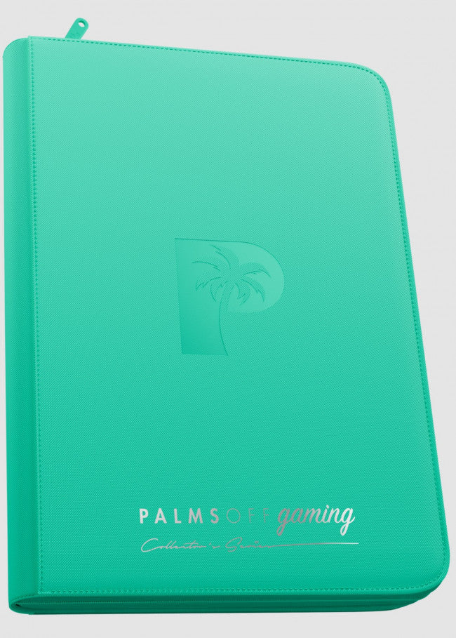 Palms Off Gaming - Collector's Series TOP LOADER Zip Binder CLEAR (216 Capacity) - TURQUOISE