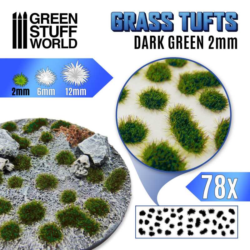 Green Stuff World - 2338 - Grass Tufts - 2mm self-adhesive - Dark Green