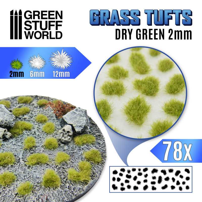 Green Stuff World - 2337 - Grass Tufts - 2mm self-adhesive - Dry Green