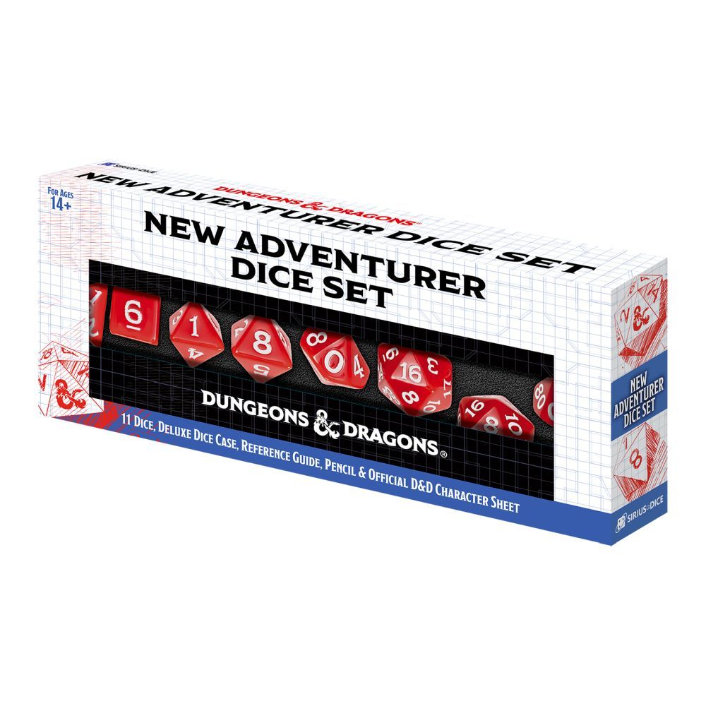 D&D New Adventurer Dice Set - Sirius Dice - Red Dice