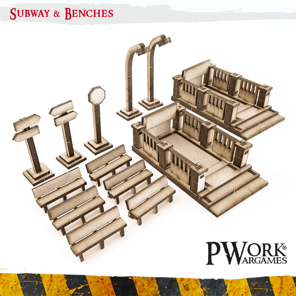 PWork - Subway & Benches - MDF Terrain Scenery