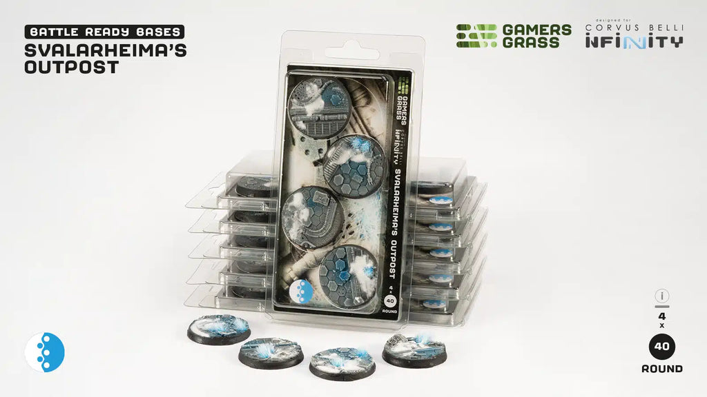 Gamers Grass - GGB-SOR40 - Bases - Svalarheima’s Outpost (Infinity) - Round 40mm (x4)