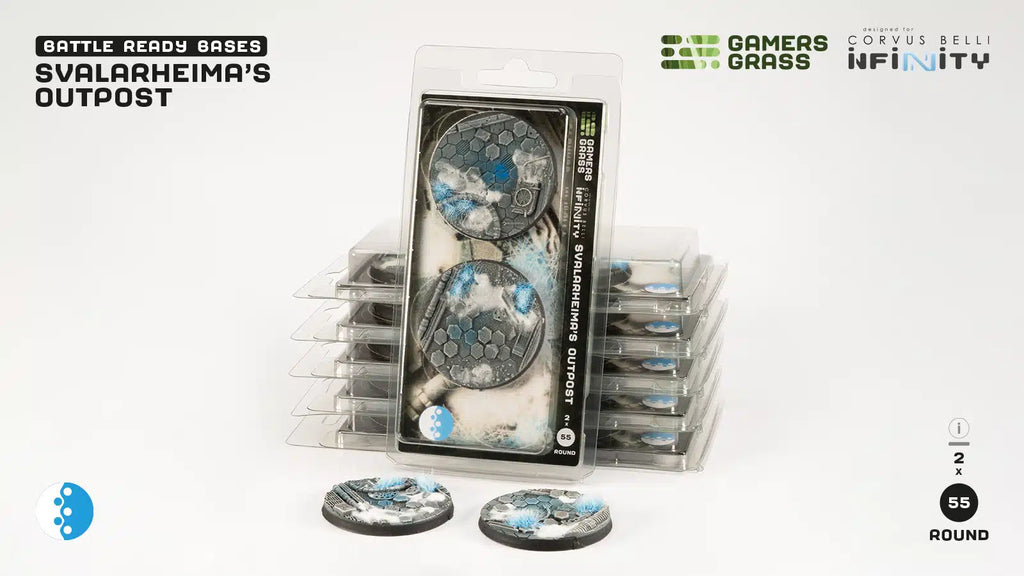 Gamers Grass - GGB-SOR55 - Bases - Svalarheima’s Outpost (Infinity) - Round 55mm (x2)