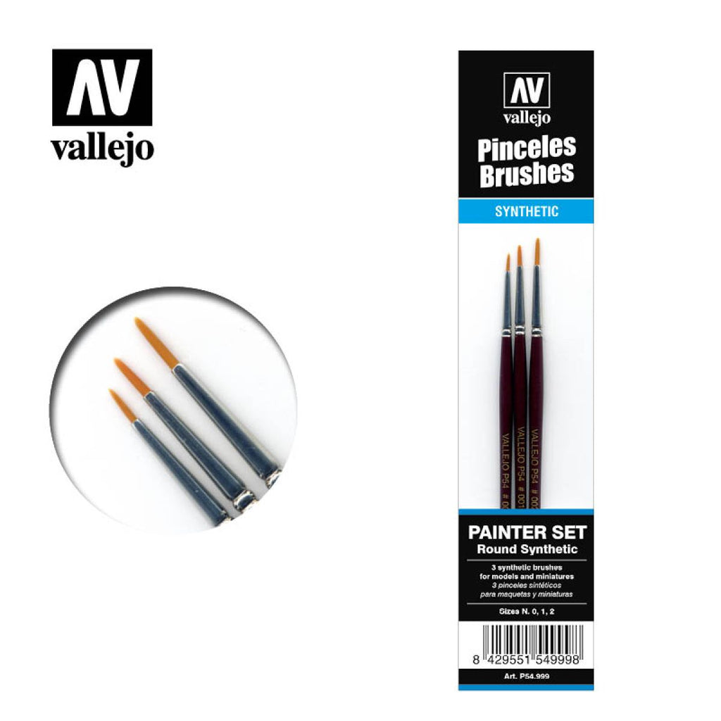 Vallejo Brushes - B02991   - Detail - Design Set - Synthetic fibers (Sizes 0; 1 & 2)