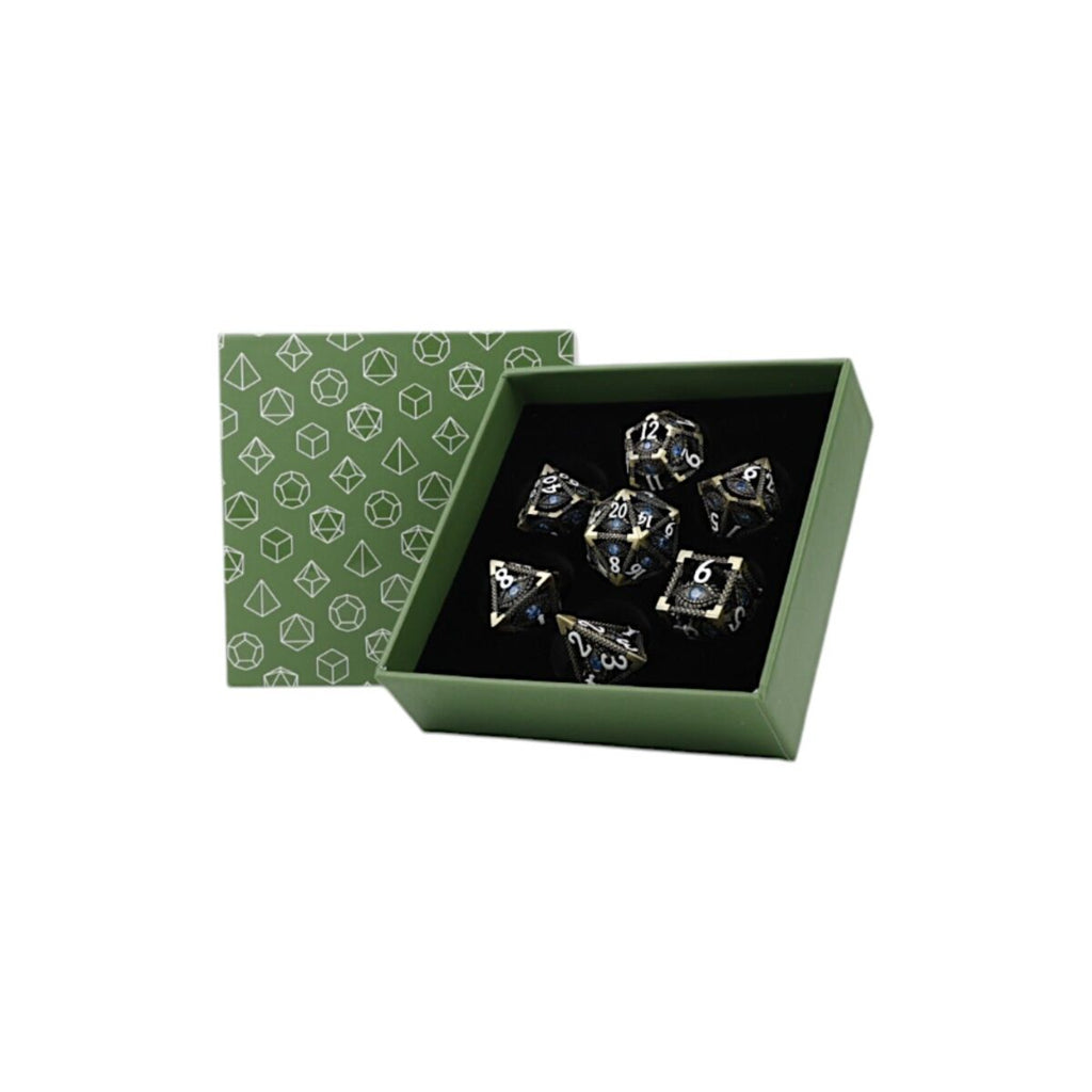 LPG - LPG 251877 - Dice Scaled Eye Dice Set Tarnished Gold/Blue