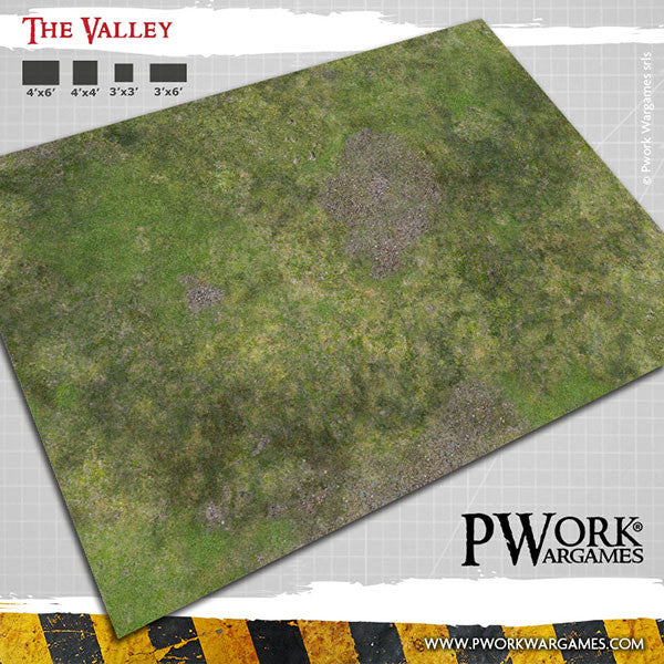 PWork - The Valley - Wargames Terrain Mat - 3X6'