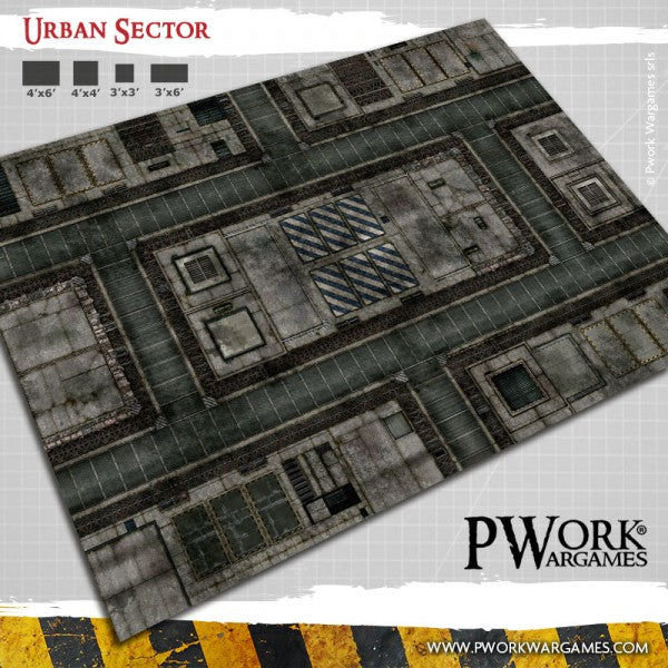 PWork - Urban Sector - Wargames Terrain Mat - 22X30"