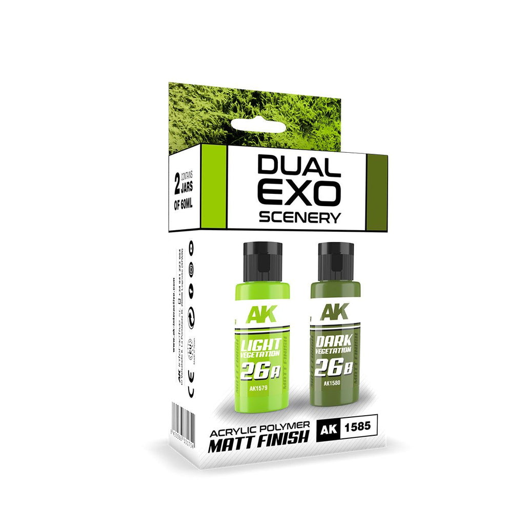 AK Interactive - AK1585 - Light Vegetation & Dark Vegetation Dual Exo Set - 2 x 60ml