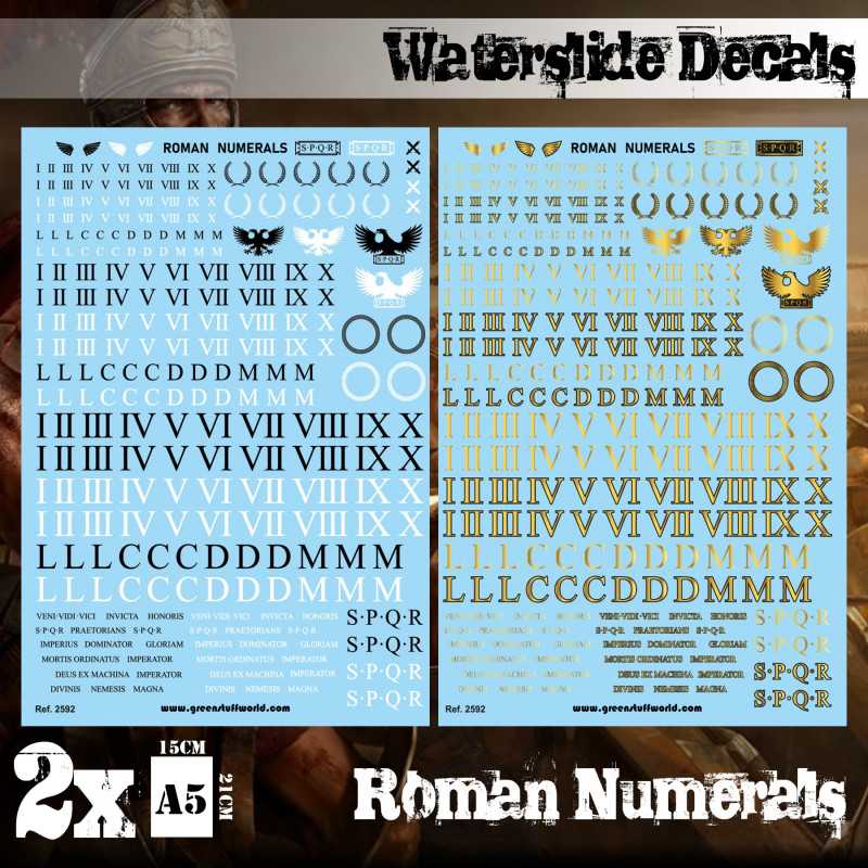 Green Stuff World - 2595 - Waterslide Decals - Roman Numerals