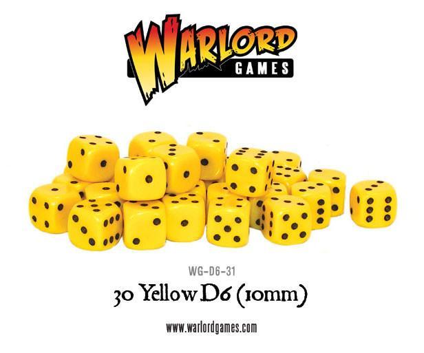 Bolt Action - Dice - 30 Yellow D6 (10mm)