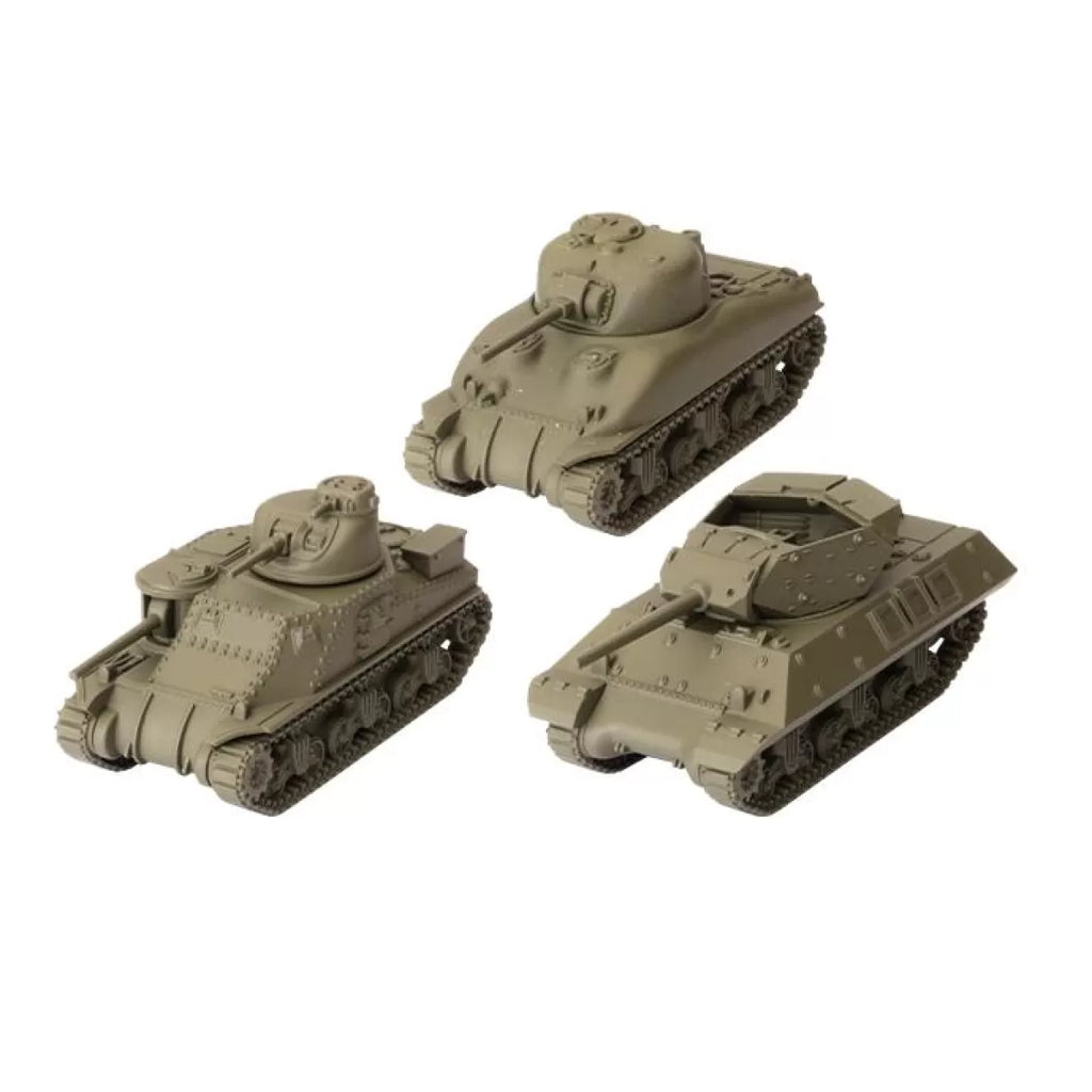 World of Tanks Miniatures Game - WOT63 - American Tank Platoon (M3 Lee, M4A1 75mm Sherman, M10 Wolverine)