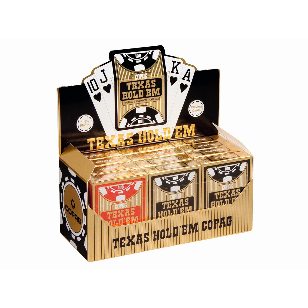 Copag Texas Hold'Em Gold Jumbo Index Playing Cards - Black