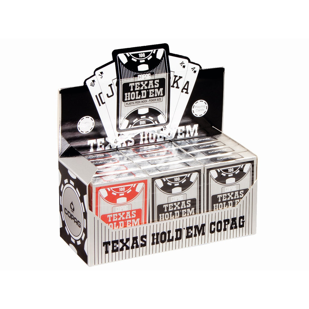 Copag Texas Hold'Em Silver Peek Index Playing Cards - Black