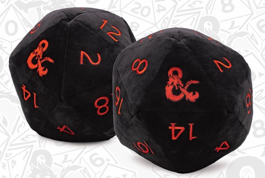 Dungeons & Dragons Jumbo D20 Dice Plush Black and Red