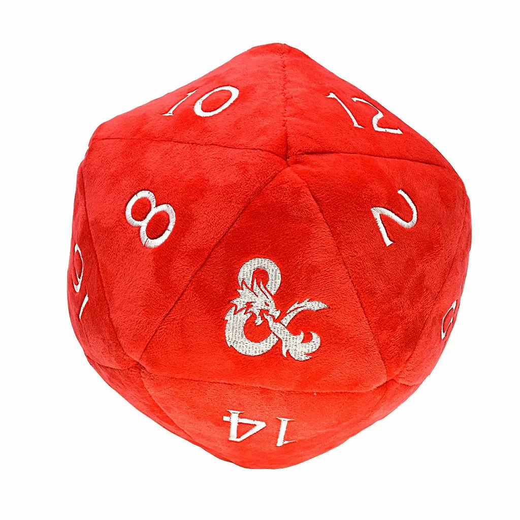 Jumbo D20 Dice Plush Red and White