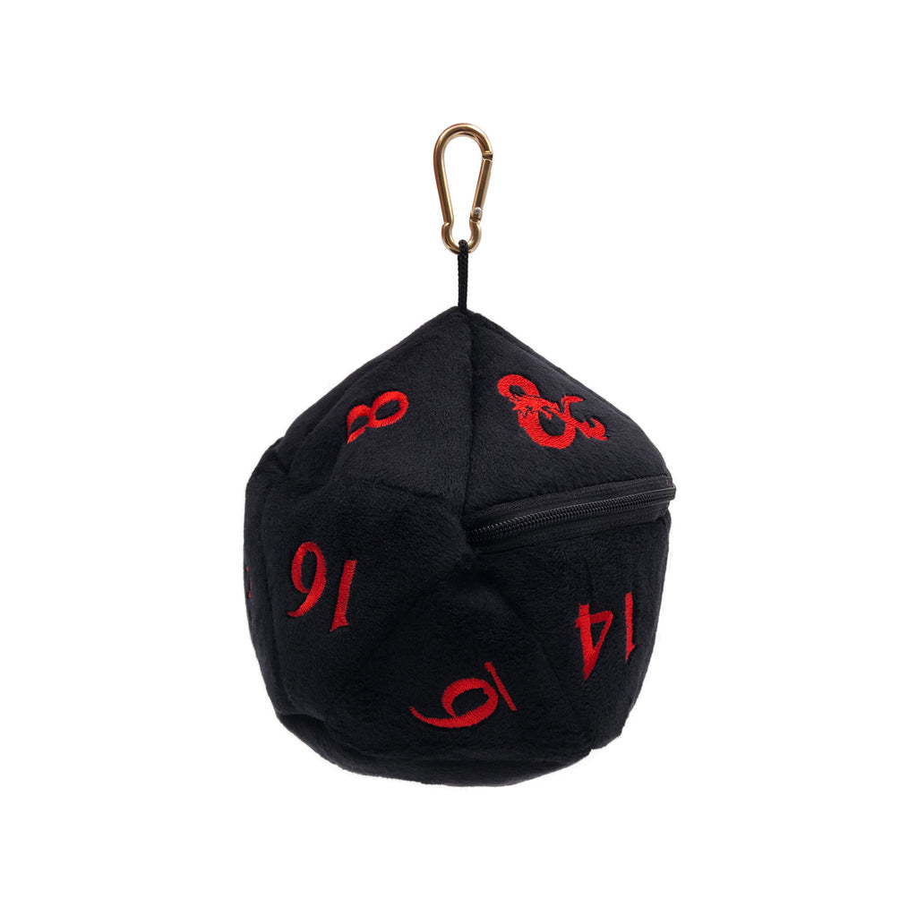 D&D D20 Plush Black and Red Dice Bag